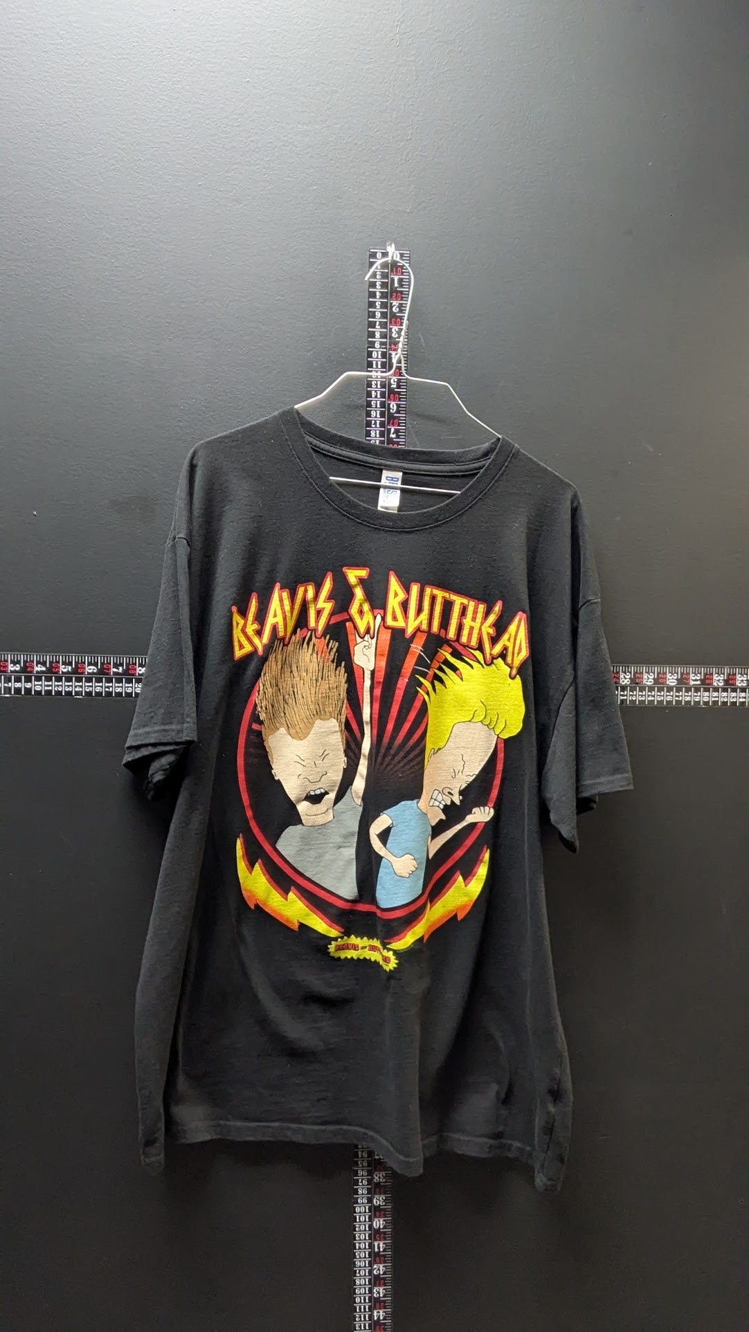 Beavis & Butt-Head T-Shirt XL Black MTV Cartoon Graphic Tee Bresco Adult Cotton