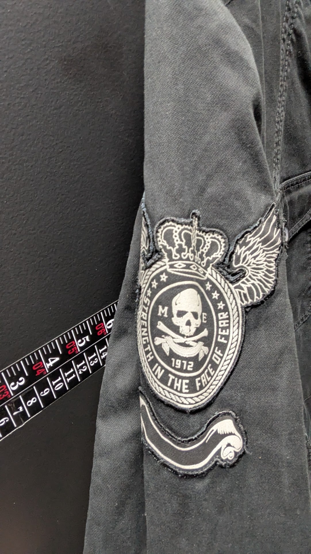 Marc Ecko Cut & Sew Utility Field Jacket XL Black Embroidered Military Style