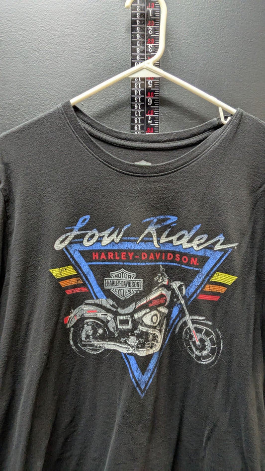 Harley-Davidson Low Rider T-Shirt XL Black Motorcycle Graphic B&S Logo Tee