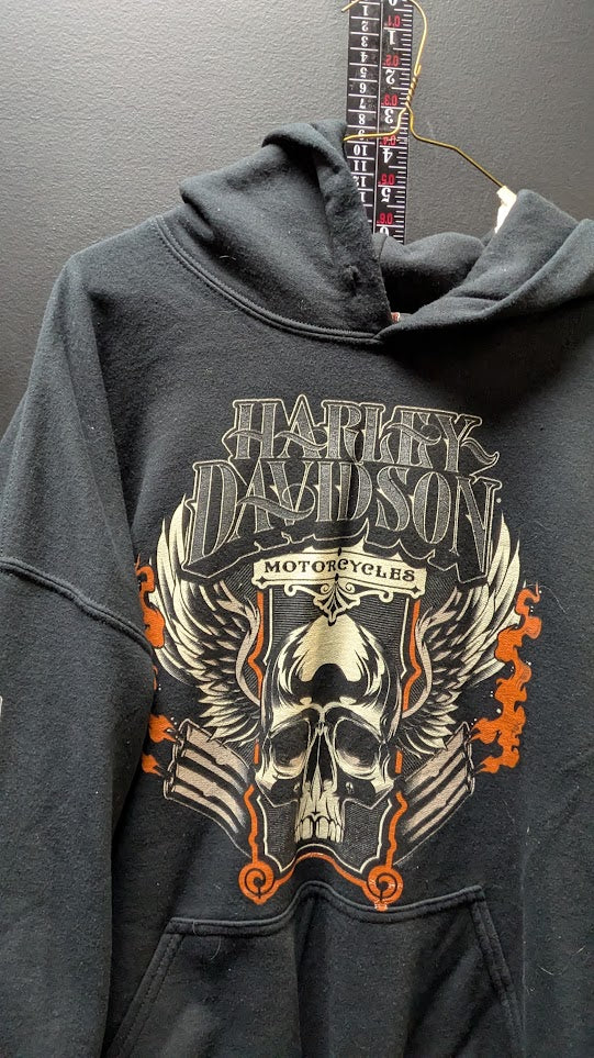 Harley-Davidson Ozark Harley-Davidson Lebanon MO Skull Wing Pullover Hoodie Black Men's XL