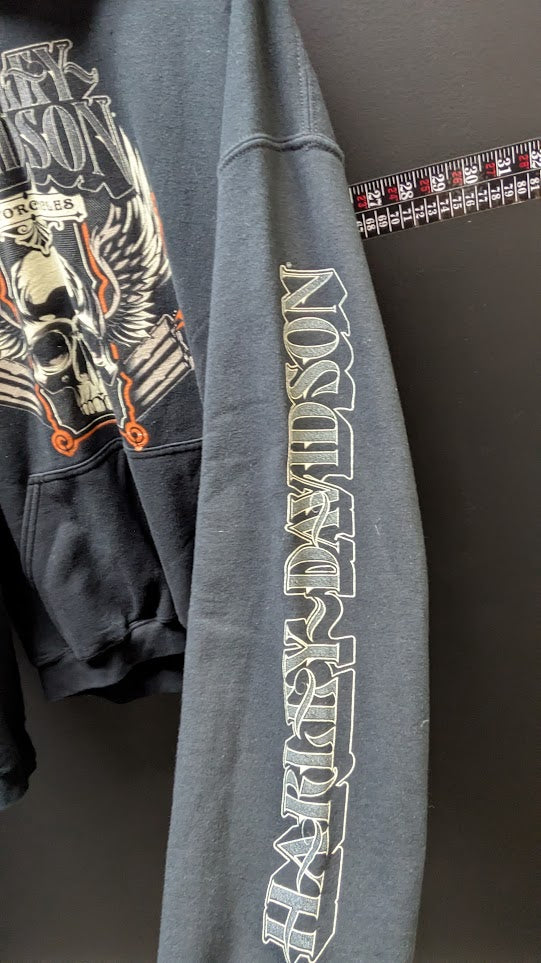 Harley-Davidson Ozark Harley-Davidson Lebanon MO Skull Wing Pullover Hoodie Black Men's XL