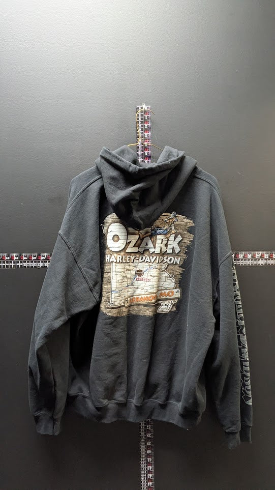 Harley-Davidson Ozark Harley-Davidson Lebanon MO Skull Wing Pullover Hoodie Black Men's XL