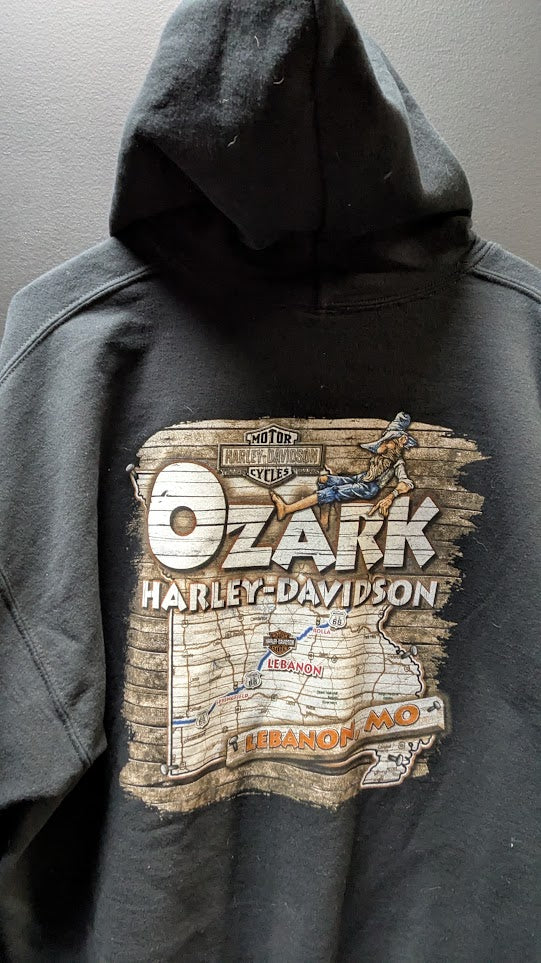 Harley-Davidson Ozark Harley-Davidson Lebanon MO Skull Wing Pullover Hoodie Black Men's XL