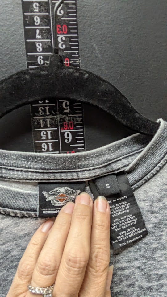 Harley-Davidson Gray Mineral Wash Eagle Graphic T-Shirt Men's Small