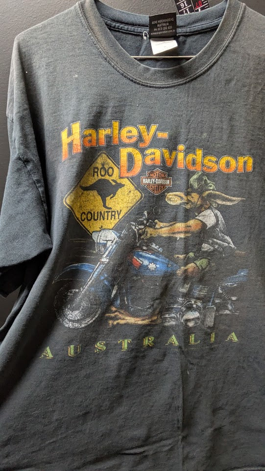 Vintage Harley-Davidson Australia Roo Country T-Shirt Morgan & Wacker Brisbane Men's XL