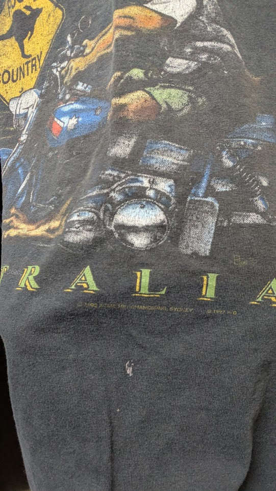Vintage Harley-Davidson Australia Roo Country T-Shirt Morgan & Wacker Brisbane Men's XL