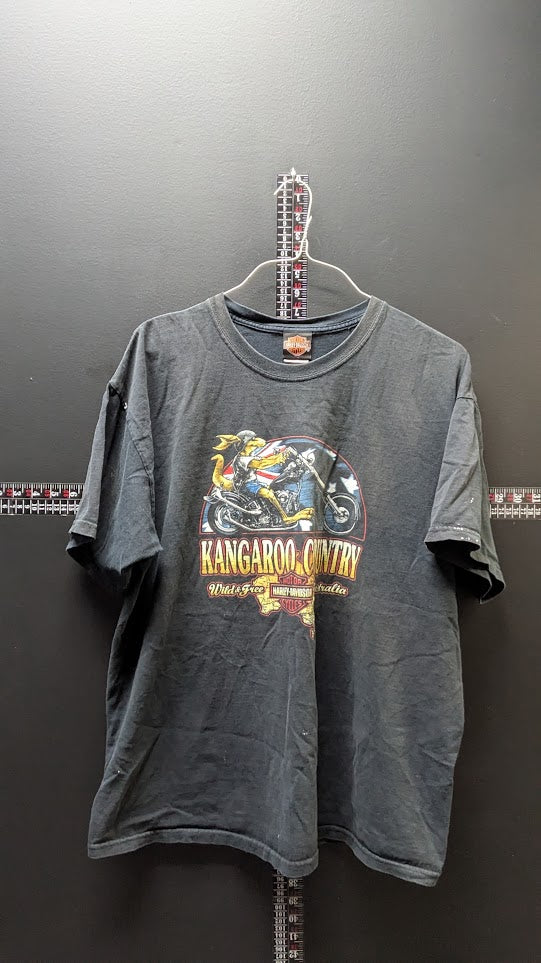 Harley-Davidson Kangaroo Country Sunshine Coast Australia T-Shirt Men's XL