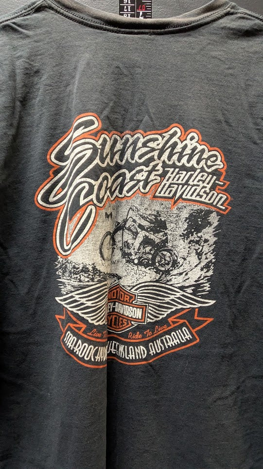 Harley-Davidson Kangaroo Country Sunshine Coast Australia T-Shirt Men's XL