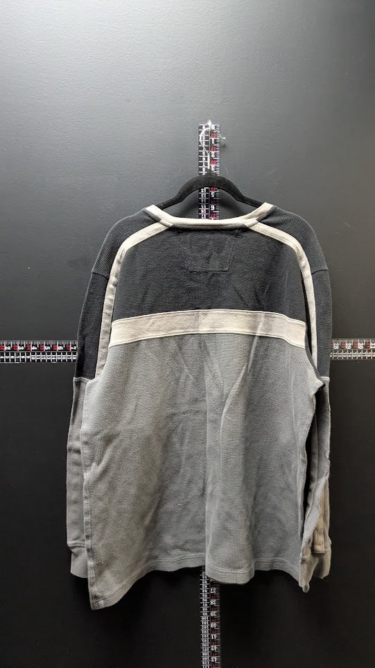 Harley-Davidson Colorblock Thermal Knit Long Sleeve Shirt Gray & Black Men's XL