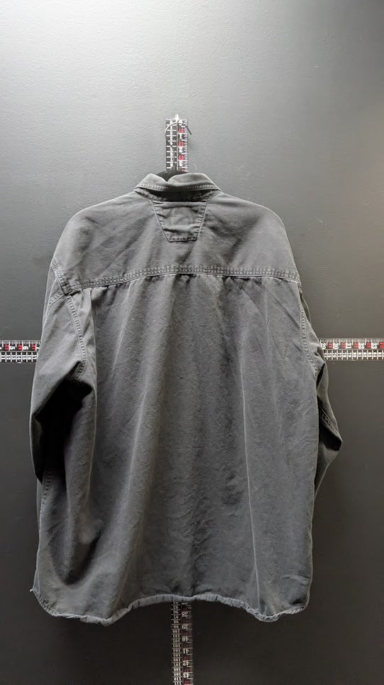Harley-Davidson Black Cotton Button-Up Work Shirt Men's XL Embroidered Logo