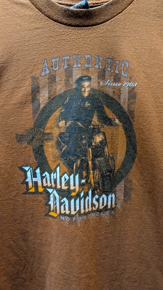 Harley-Davidson Wildcat London KY Brown Graphic T-Shirt Men's Large