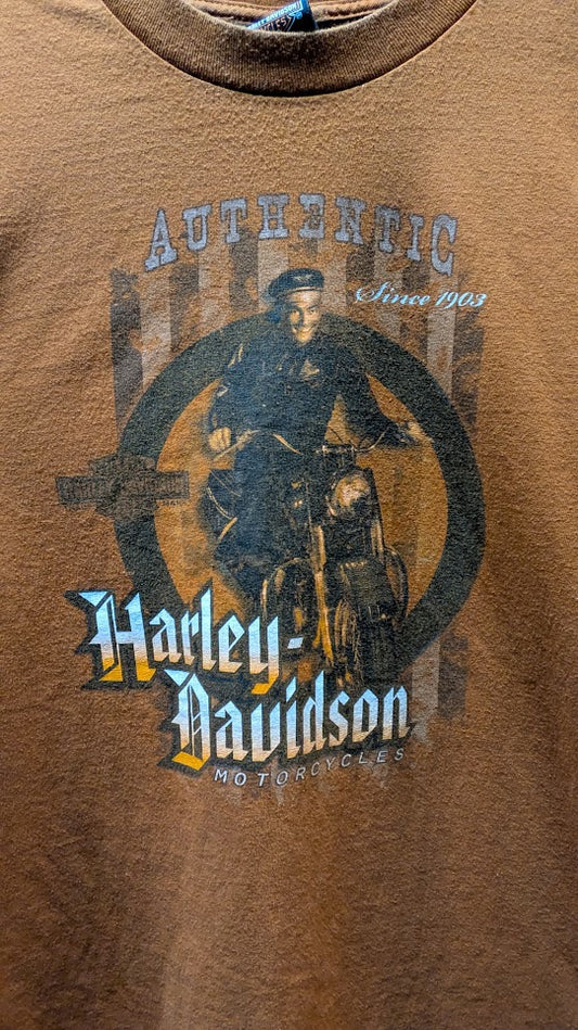 Harley-Davidson Wildcat London KY Brown Graphic T-Shirt Men's Large