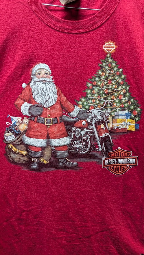 Harley-Davidson Santa Christmas Dealer T-Shirt – Queen City Harley-Davidson Fairfield, Ohio – Men's Large