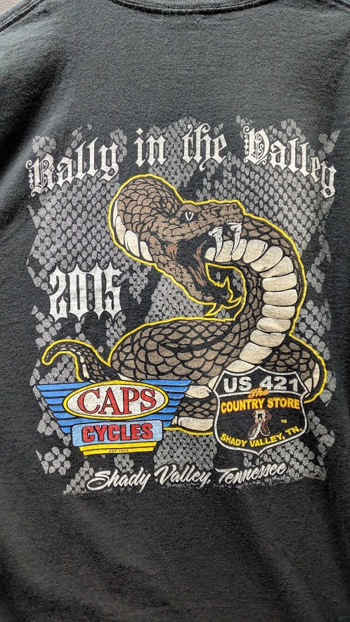 Rally in the Valley Shady Valley Tennessee Cobra Graphic T-Shirt – Men's XL