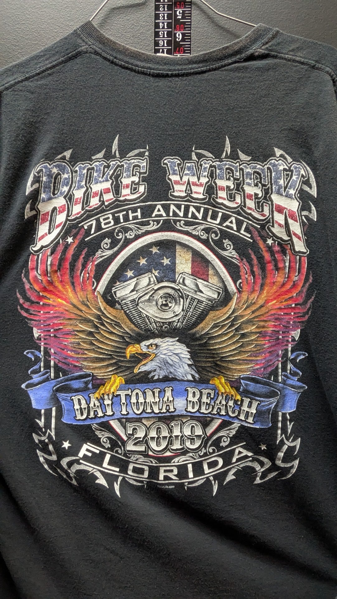 2019 Daytona Bike Week 78th Annual T-Shirt – Black – Gildan Heavy Cotton – Size XL