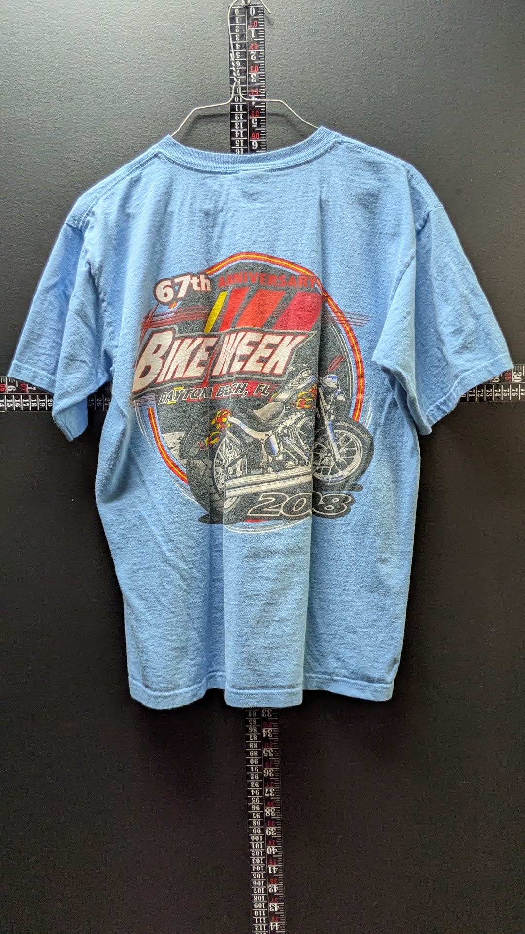 2008 Daytona Bike Week 67th Anniversary T-Shirt – Blue – Anvil – Size Small