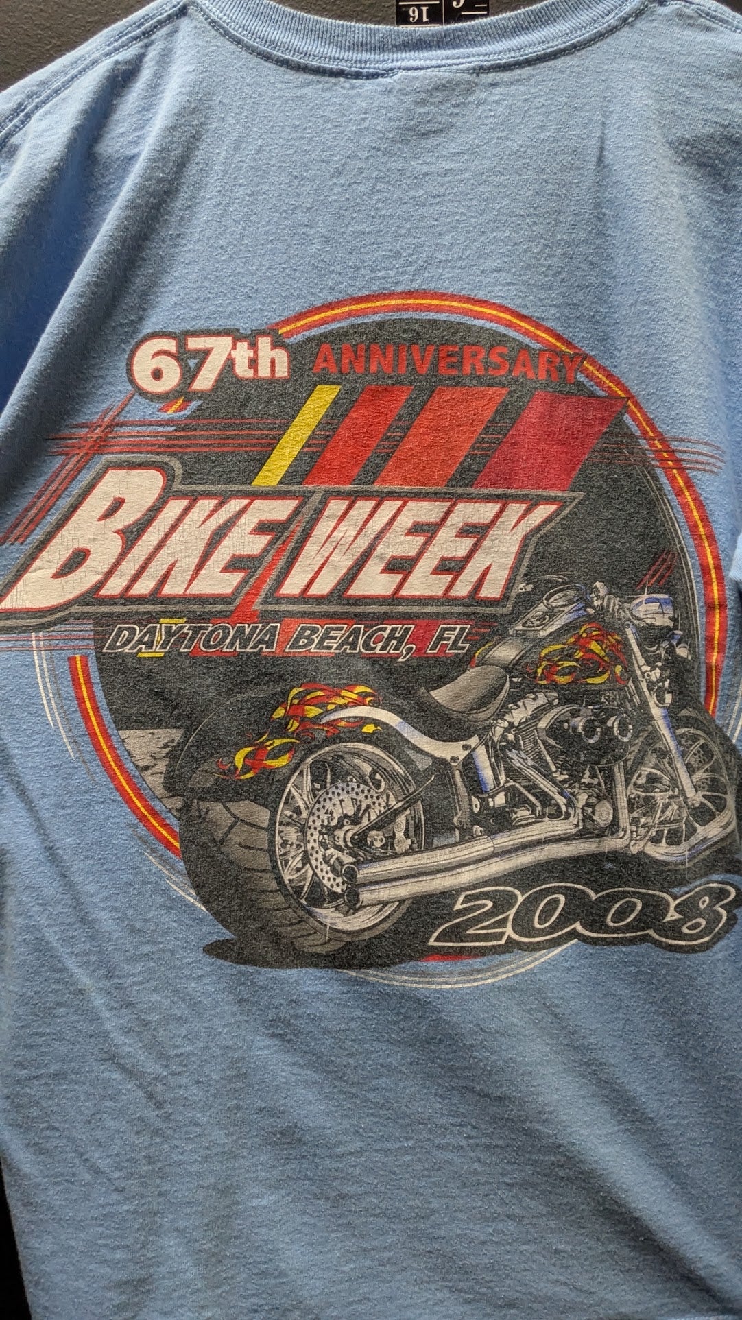 2008 Daytona Bike Week 67th Anniversary T-Shirt – Blue – Anvil – Size Small