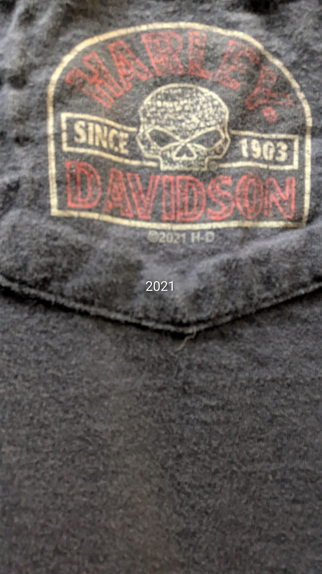 Harley-Davidson Wildcat Lexington, KY Pocket T-Shirt – Navy Blue – Made in USA
