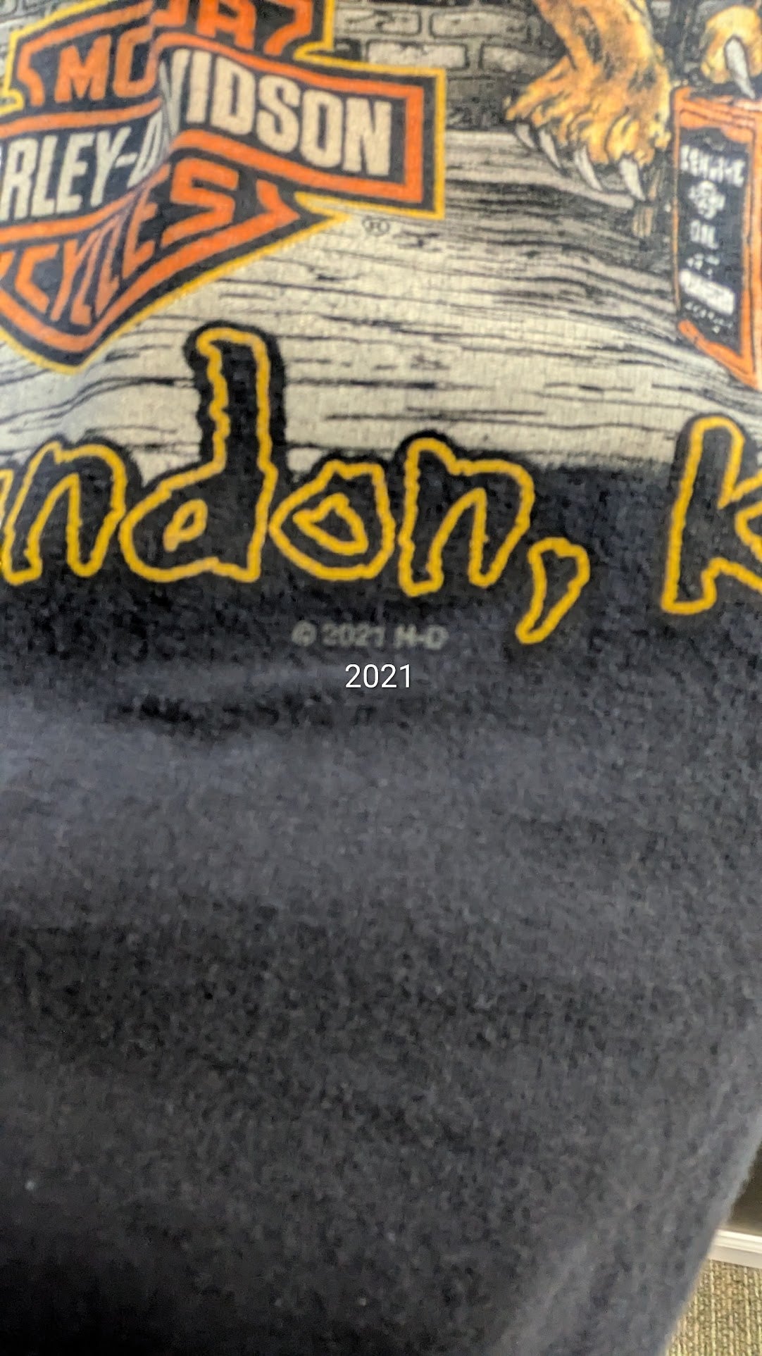 Harley-Davidson Wildcat Lexington, KY Pocket T-Shirt – Navy Blue – Made in USA