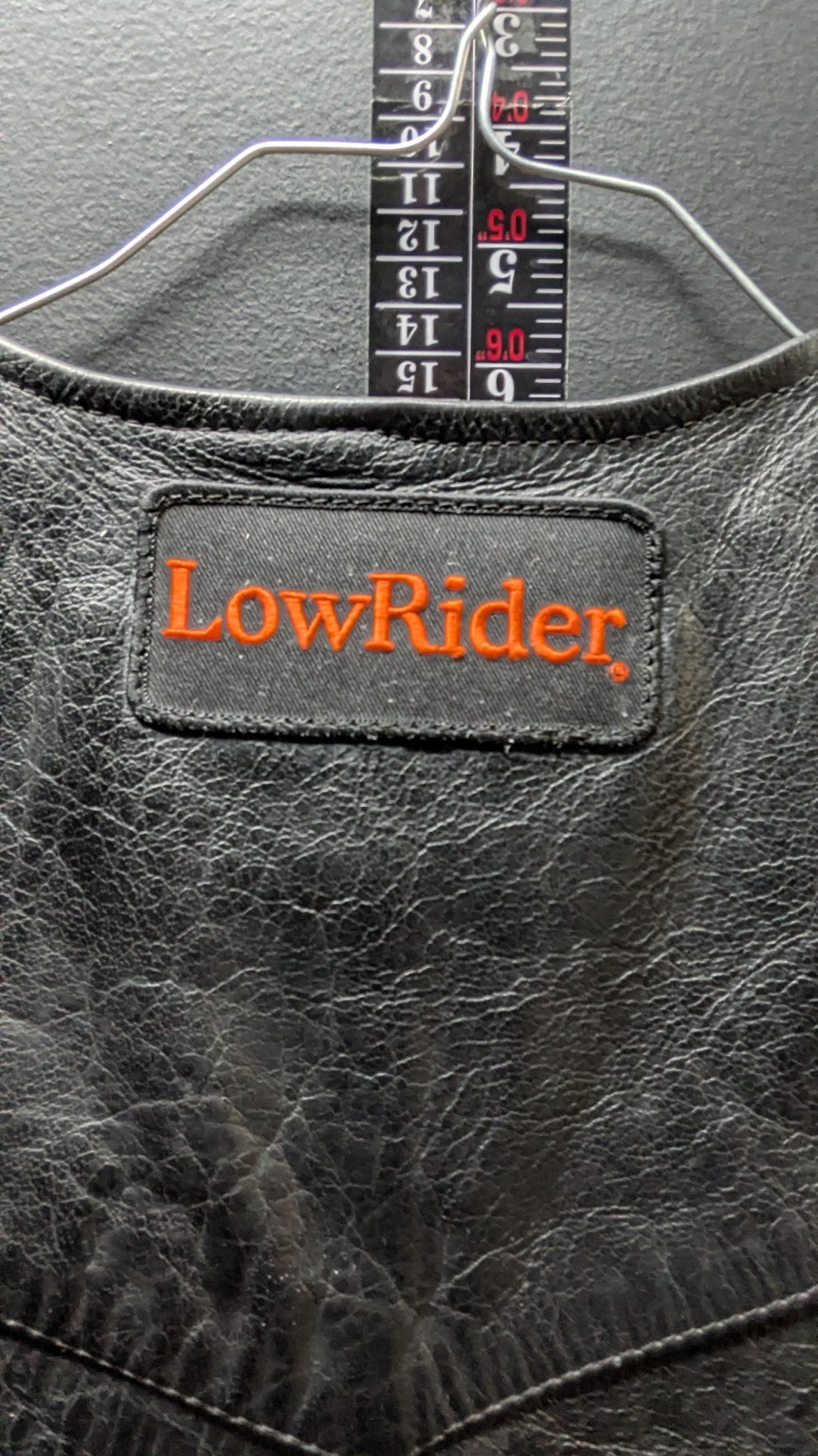 Leather Gallery Black Leather Motorcycle Vest – Size 44 – Lace Side – Patched Biker Vest