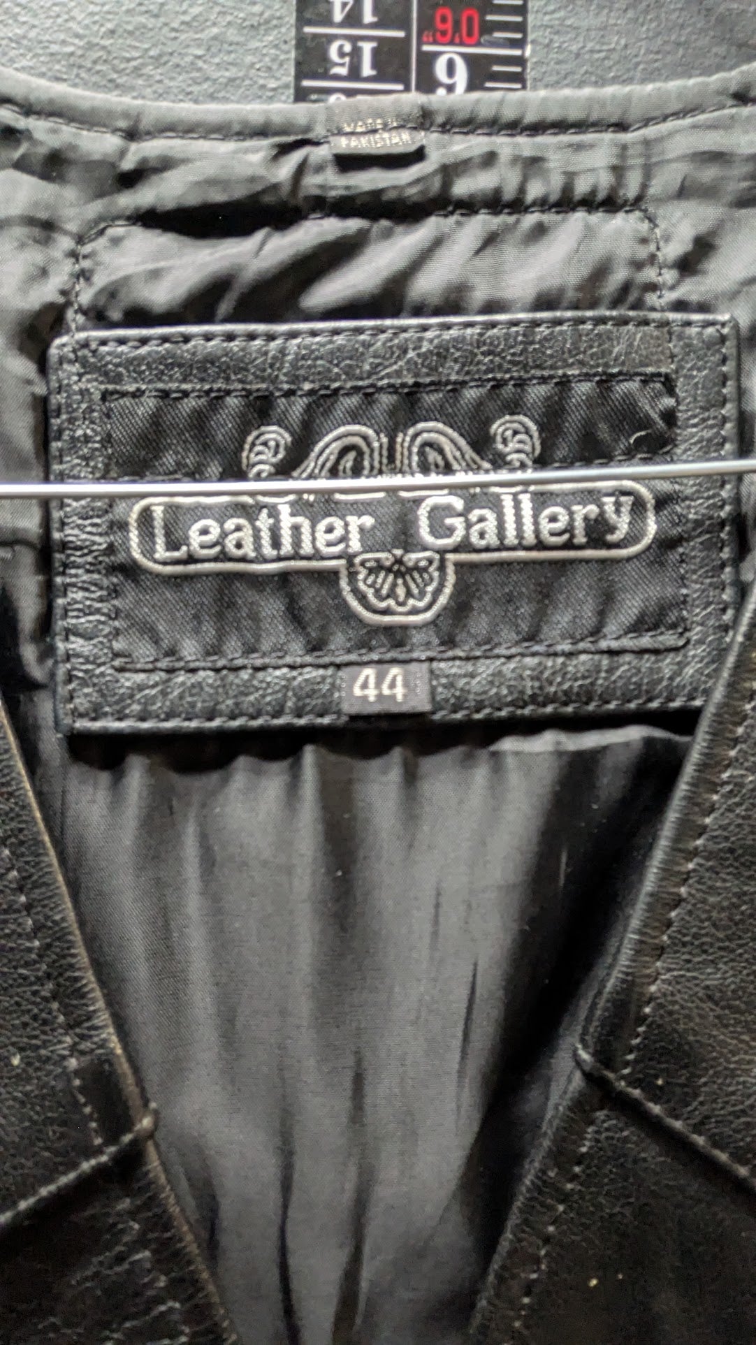 Leather Gallery Black Leather Motorcycle Vest – Size 44 – Lace Side – Patched Biker Vest