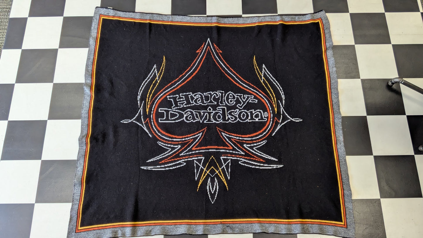Harley-Davidson Spade Throw Blanket | Black Fleece Motorcycle Blanket