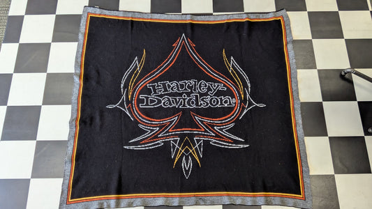 Harley-Davidson Spade Throw Blanket | Black Fleece Motorcycle Blanket