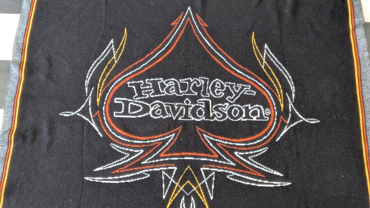 Harley-Davidson Spade Throw Blanket | Black Fleece Motorcycle Blanket