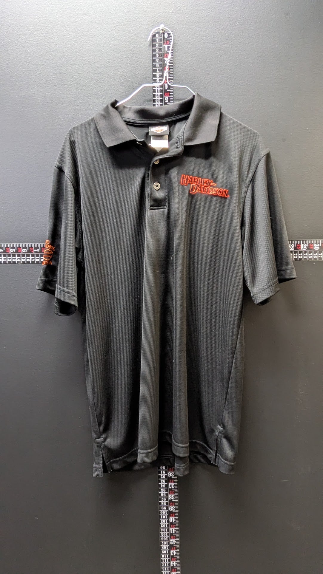 Harley-Davidson Bayside Portsmouth VA Polo Shirt Black Orange Men's Size L