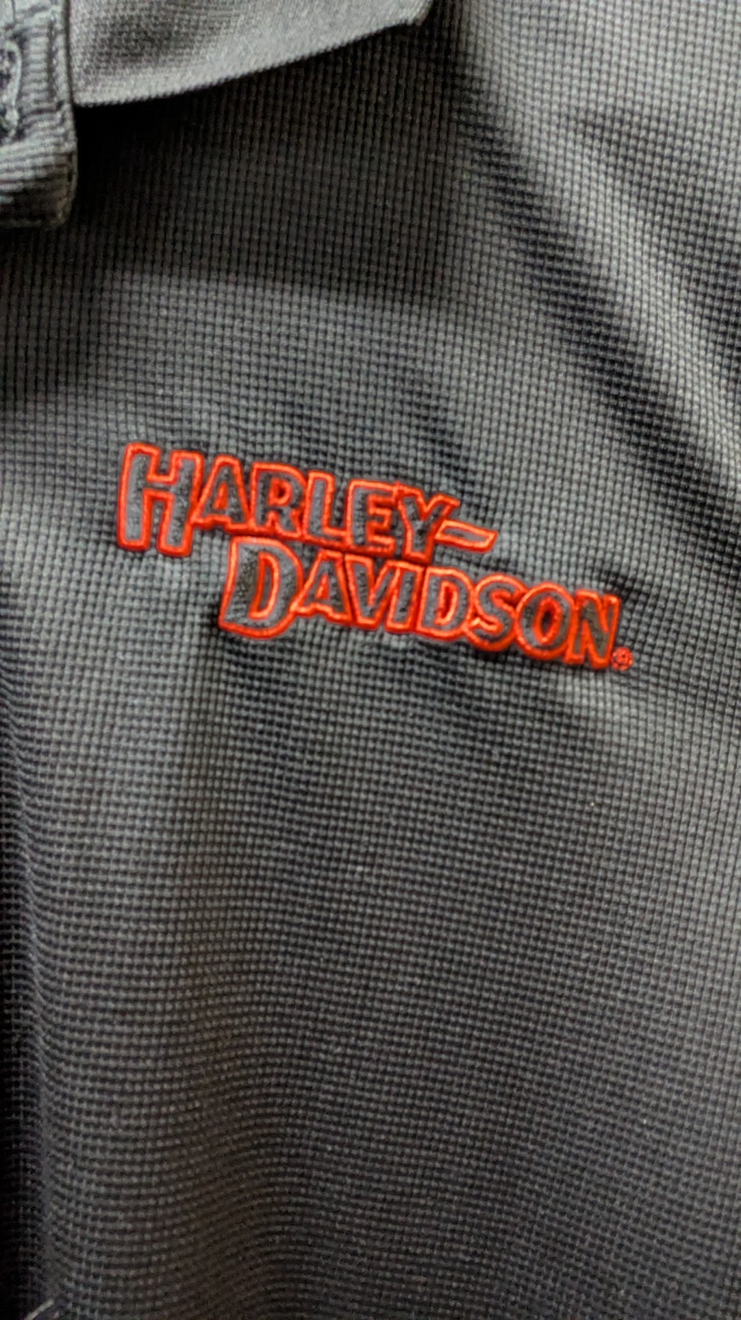 Harley-Davidson Bayside Portsmouth VA Polo Shirt Black Orange Men's Size L