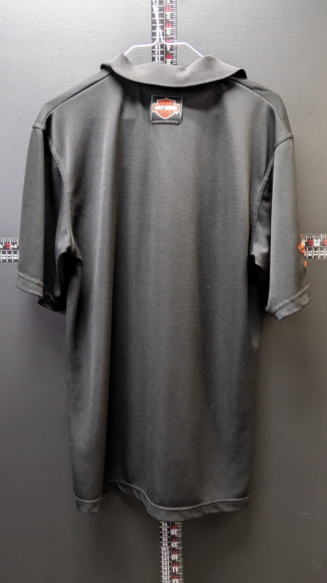 Harley-Davidson Bayside Portsmouth VA Polo Shirt Black Orange Men's Size L