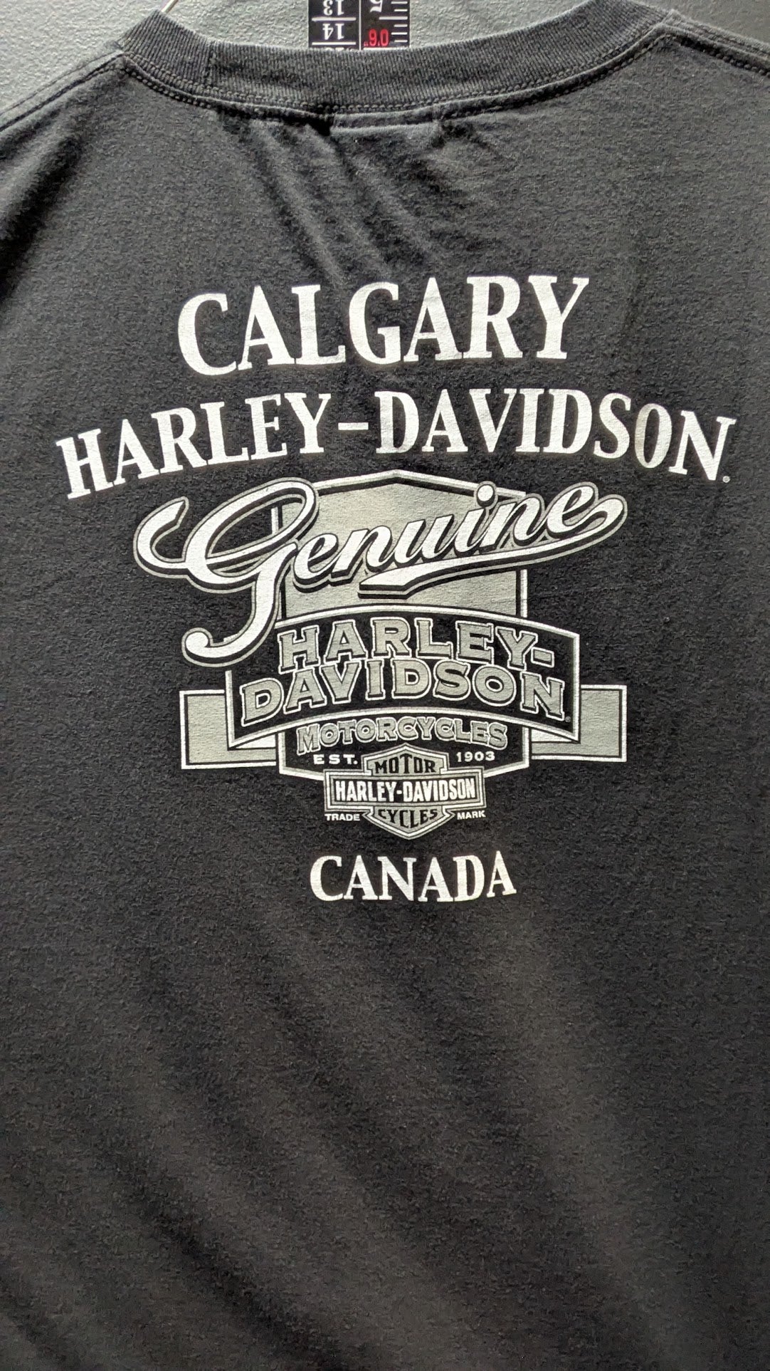 Vintage Harley-Davidson Calgary Canada 1903 Pinup Cut Off Tank Top 2XL Black