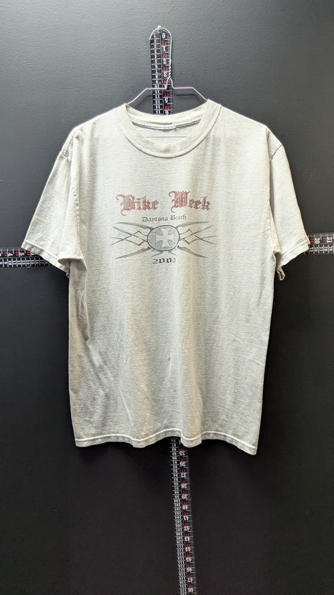 Vintage 2003 Daytona Beach Bike Week T-Shirt Motorcycle Biker Y2K Gray L