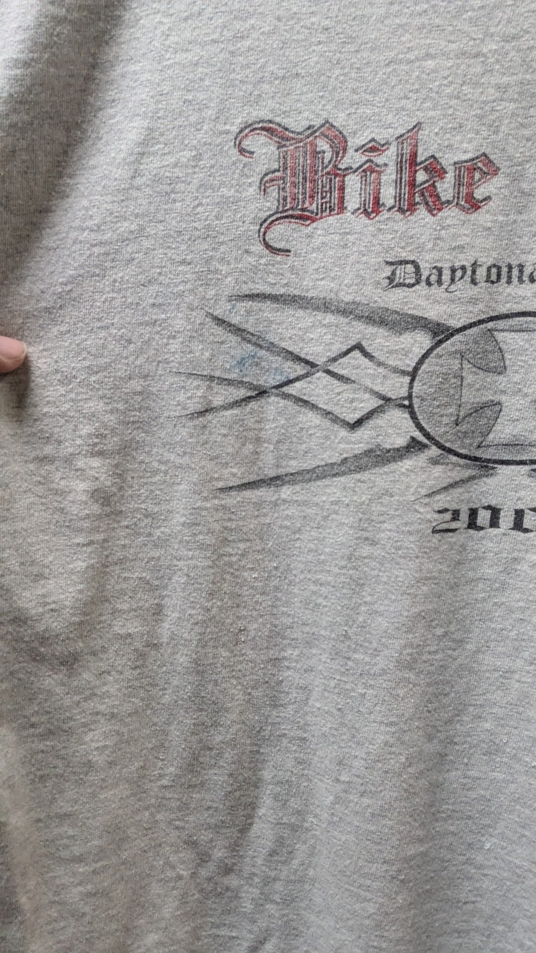 Vintage 2003 Daytona Beach Bike Week T-Shirt Motorcycle Biker Y2K Gray L