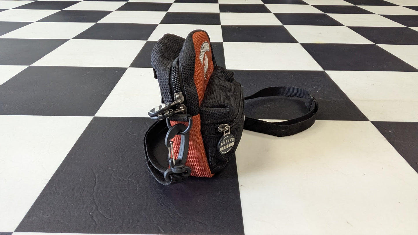 Vintage Harley-Davidson Mini Backpack Black Orange Motorcycle Bag Small