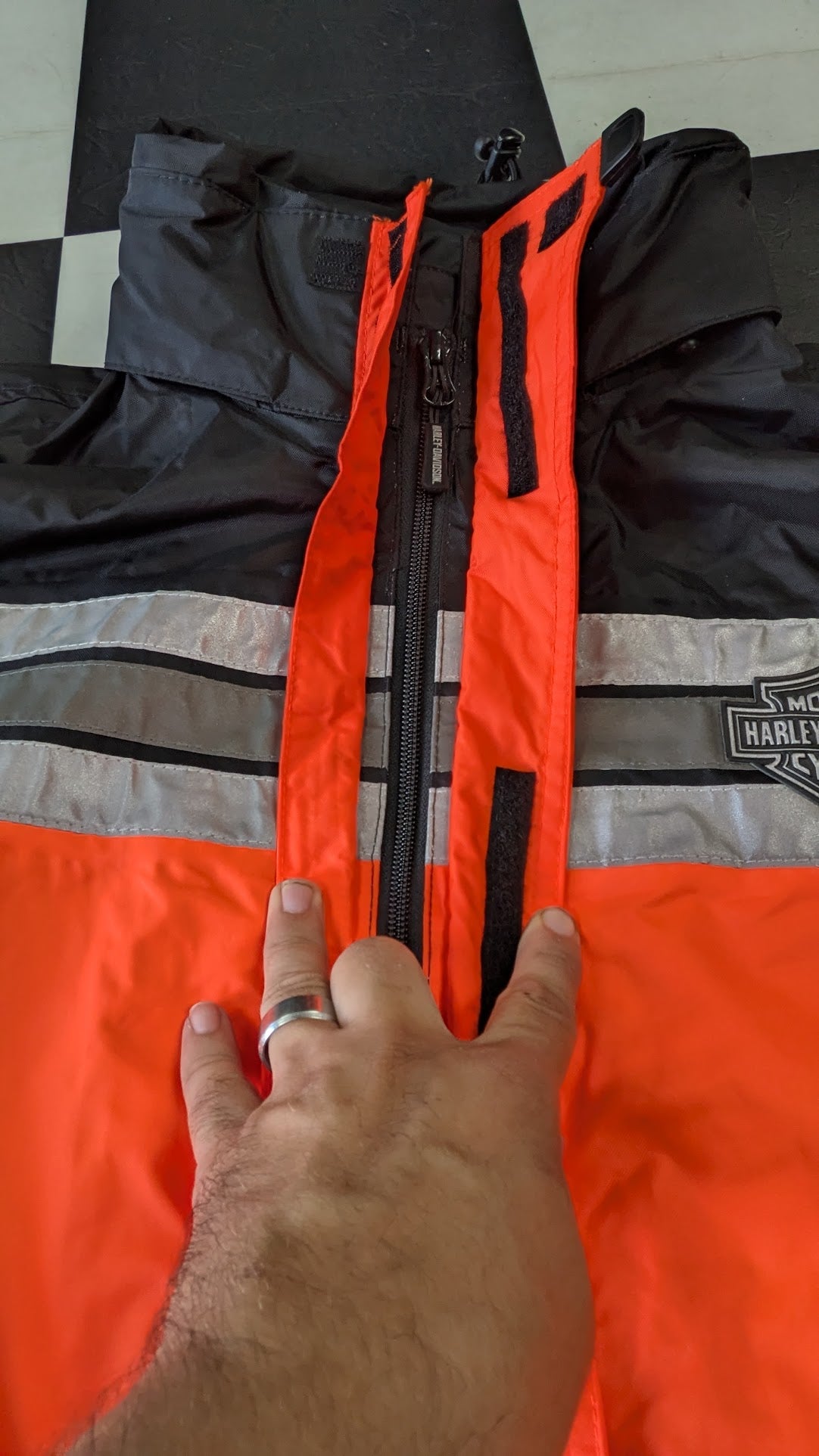Harley-Davidson Genuine MotorClothes Rain Suit 2-Piece Jacket Pants M Red Black