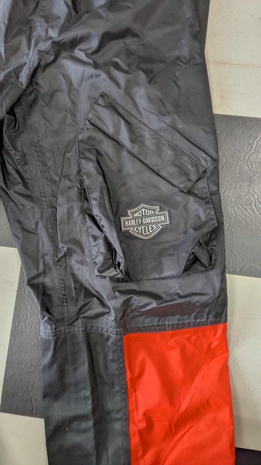 Harley-Davidson Genuine MotorClothes Rain Suit 2-Piece Jacket Pants M Red Black