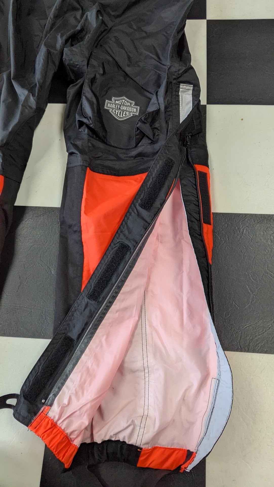 Harley-Davidson Genuine MotorClothes Rain Suit 2-Piece Jacket Pants M Red Black