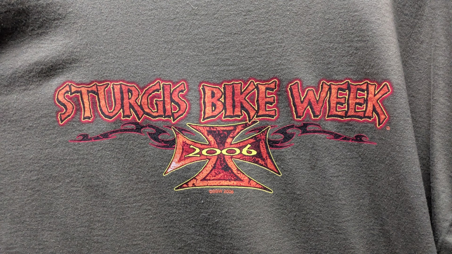 2006 Sturgis Bike Week T-Shirt Gray 2XL 66th Annual Motorcycle Graphic Y2K