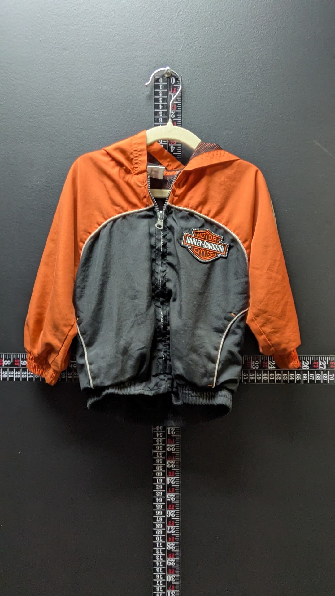 Harley-Davidson Toddler Orange Black Flame Hooded Jacket Full Zip