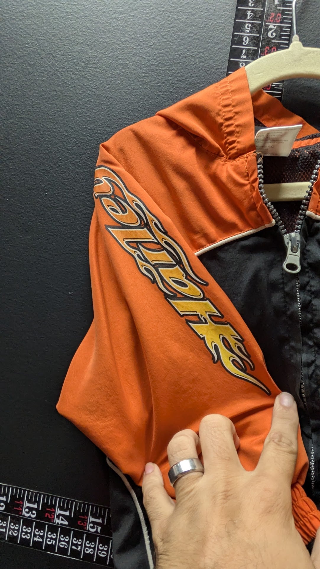 Harley-Davidson Toddler Orange Black Flame Hooded Jacket Full Zip