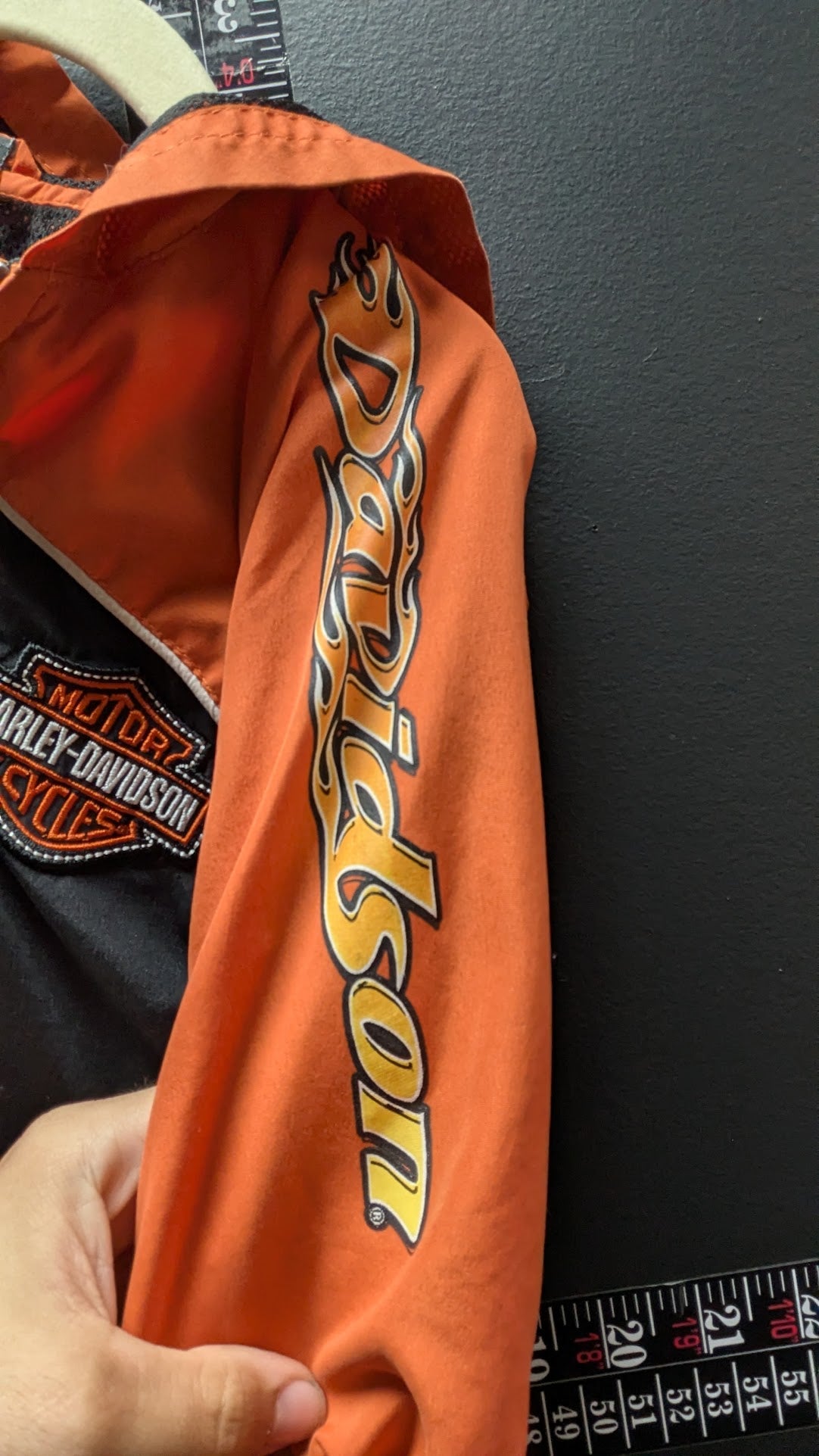 Harley-Davidson Toddler Orange Black Flame Hooded Jacket Full Zip