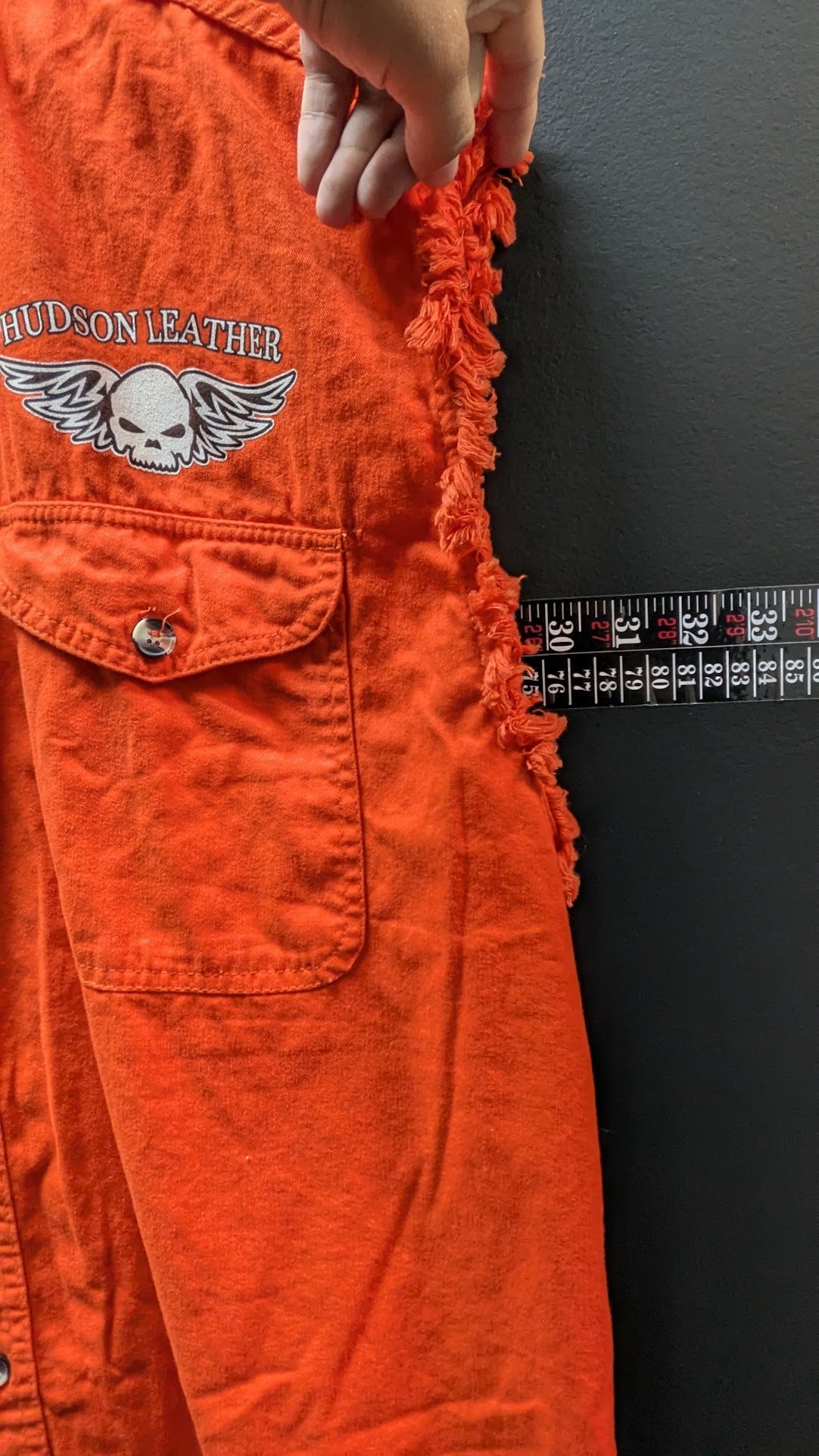 Hudson Leather Orange 5XL Motorcycle Shirt Jacket Eagle Biker Pioneer Ohio
