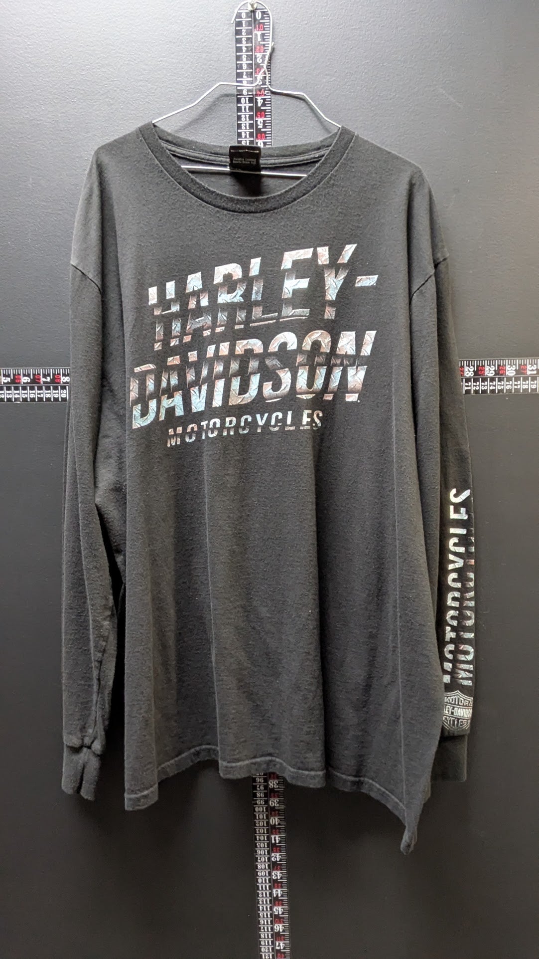 Harley-Davidson Crystal River FL Long Sleeve T Shirt Black Distressed Motorcycles