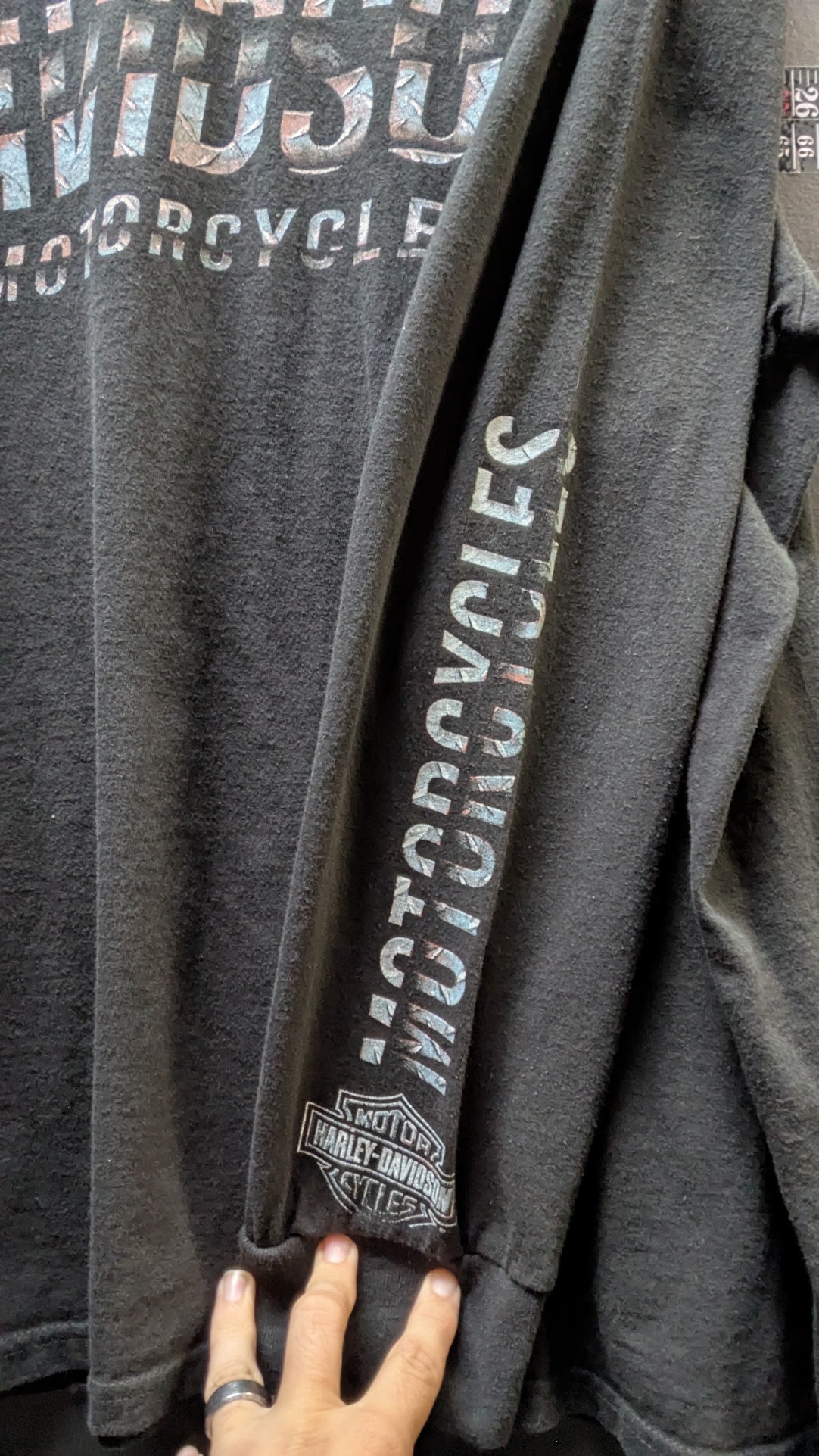 Harley-Davidson Crystal River FL Long Sleeve T Shirt Black Distressed Motorcycles