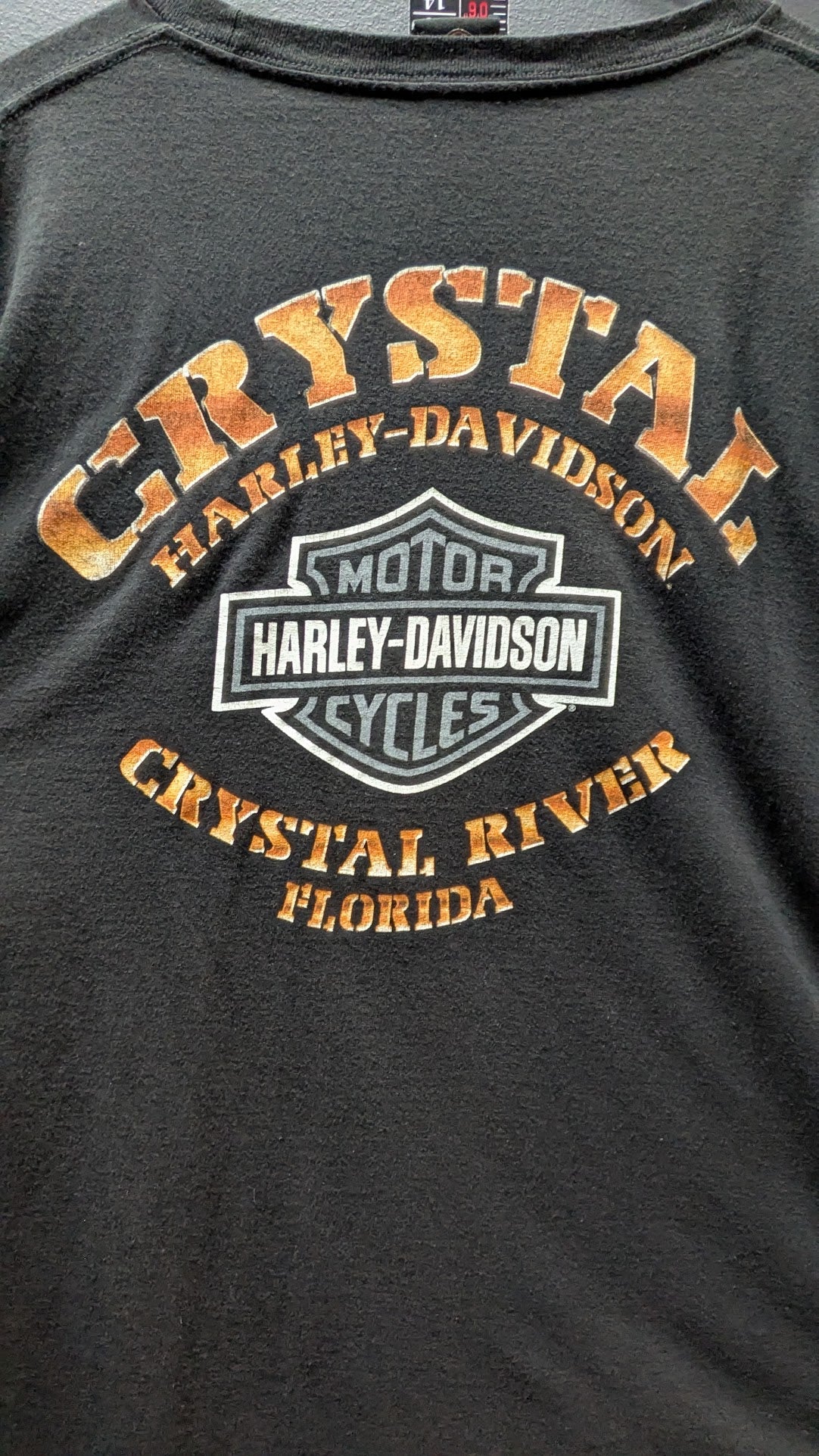 Harley-Davidson Crystal River FL Long Sleeve T Shirt Black Distressed Motorcycles