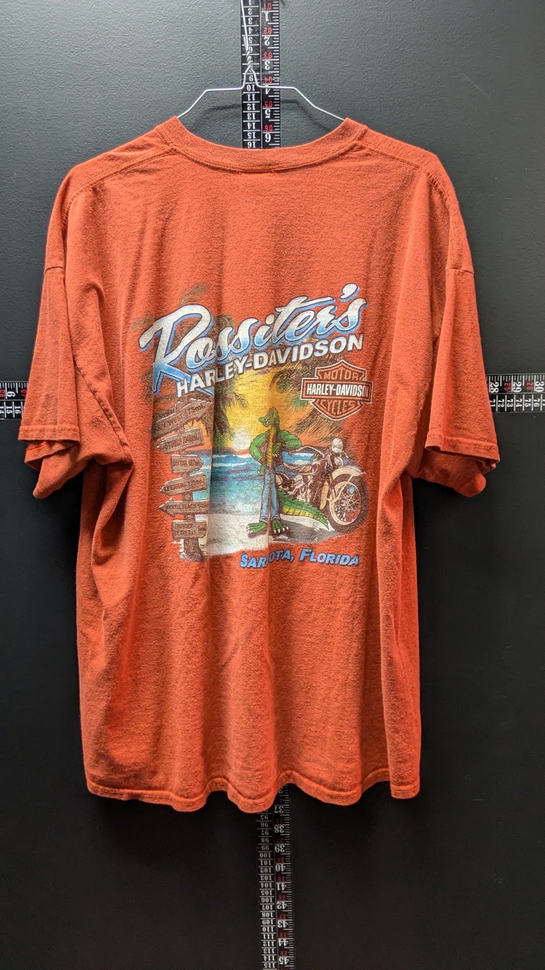 2016 Harley-Davidson Sarasota Florida Orange Graphic T-Shirt RK Stratman