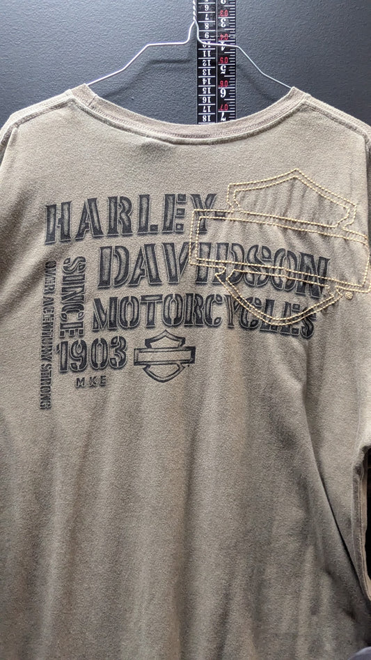 Harley-Davidson Genuine Motorcycles T-Shirt Gray XL 1903 Milwaukee Graphic
