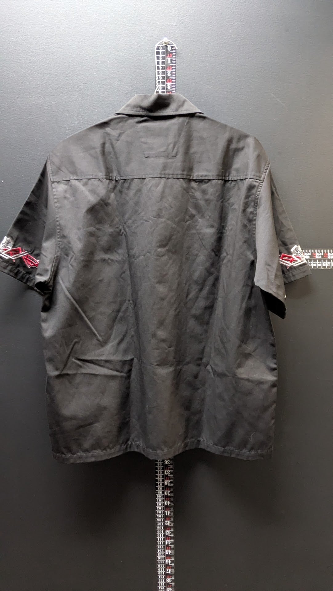 Chrome Eagle Motorcycle Shirt Men’s Medium Black Embroidered V-Twin Tribal Button Up