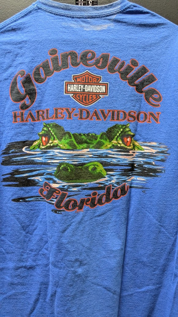 Harley-Davidson Sunrise Florida Blue T-Shirt Gators Go Many Roads Same Time Mens XL